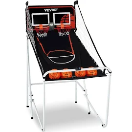 VEVOR Jeu d'arcade de Basketball pliable domicile Double tir 2 joueurs 4 Ballons