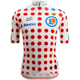 Santini Tour De France Overall Leader 2022 Short Sleeve Jersey White 9 Years
