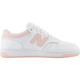 New Balance White & Pink 480 Sneakers