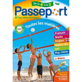 Passeport : toutes les matières - Cahier de Vacances - de la 4e à la 3e