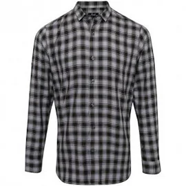 Premier - Chemise Mulligan - Homme Gris acier / Noir S Cotton Mens Shirt