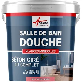 Arcane Industries Kit béton ciré murs salle de bains douche italienne Pitaya - Rose - Kit 2 m²