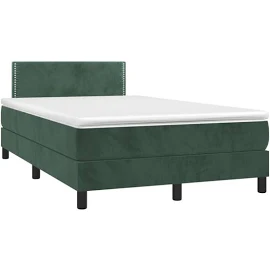 Sommier à lattes de lit avec matelas led vert foncé 120x190 cm