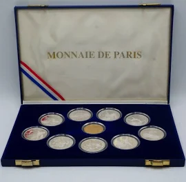 Coffret 10 Pieces Or 920 Et Argent 900 Albertville 1992 Coffret Et