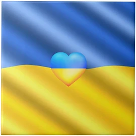 Ukraine - Support - Freedom Peace - Ukrainian Flag Tile