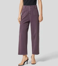 Halara HalaraMagic High Waisted Button Zipper Front Side Pocket Straight Leg Colorful Stretchy Knit Casual Boyfriend Jeans - Purple Denim - M(regular)