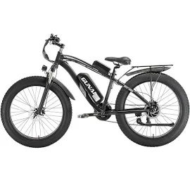 26 Inch Electric Bicycle - Gunai MX02S - E-Bike - Electric Fat Bike - 1000W Motor - 48V 17Ah Removable Battery - Black