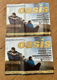 Oasis Tickets X 2 Knebworth Park Sunday 11th August 1996 (used)