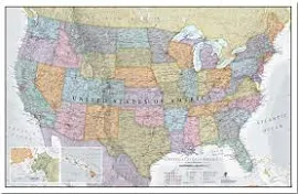 Medium USA Classic Wall Map (Pinboard)