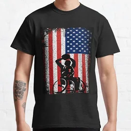 USA Flag Wheelchair Basketball Player Disability Classic T-Shirt