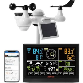 Vevor 7-in-1 Wi-fi Weather Station 7.5 In Color Display Wireless