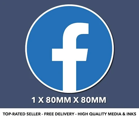 FACEBOOK logo circle Self Adhesive Vinyl Sticker 80mm S248 car van door window | United Kingdom | Glossy | Decorative