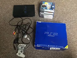 Sony Playstation 2 Ps2 Console Boxed With 11 Games And 8mb Memory Ca