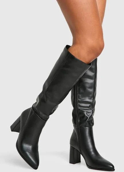 boohoo Women's Block Heel Knee High Boots