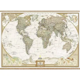 National Geographic: World Map - Decorator Edition - Laminated Wall Map (46 X 30.5 Inches)