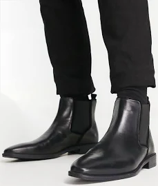 ASOS Design Chelsea Boots in Black Leather