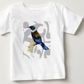 Tui New Zealand Native Bird Baby T-Shirt, Infant Boy's, Size: 6 Months, White