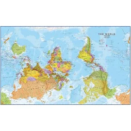 Maps International Large Upside Down World Wall Map Political (Paper)