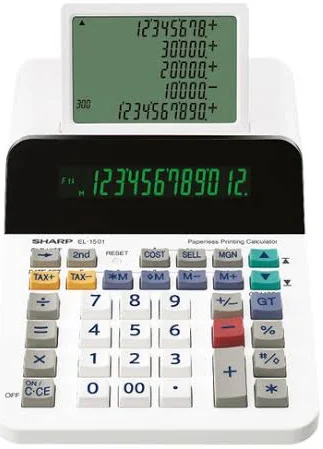 Sharp el1501 Paperless Printing Calculator