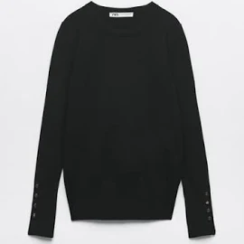 Zara - Basic Knit Sweater in Black - M - Woman
