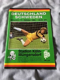 1984 West Germany V Sweden Fifa World Cup Qualifying Koln Rare