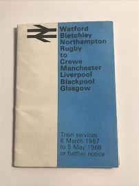 British Rail Watford To Glasgow Stations In Between Train Services Tt