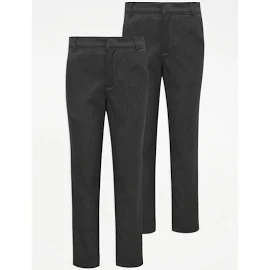 George Grey Skinny Leg Boys School Trousers 2 Pack