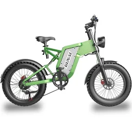 Gunai MX25 Electric Mountain Bicycle, 1000W Fat Bike MTB 20 Inch 25Ah Full Suspension Green