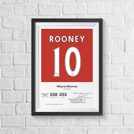 Wayne Rooney Manchester United Legend Stats Print A3 - 297mm x 420mm