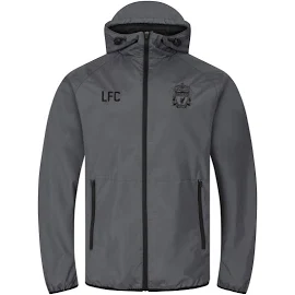 Liverpool FC Mens Jacket Shower Windbreaker OFFICIAL Football Gift Grey Peak Hood Medium