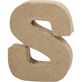 Papier Mache Small Letter S 10cm