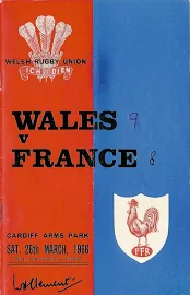 Wales V France 1966 Rugby Programme 26 Mar At Cardiff Arms Park -