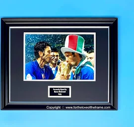 Marco Materazzi Stunning Hand Signed Italy World Cup Football Soccer Photo in Handmade Wooden Display Certificate of Authenticity AFTAL