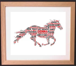 Personalised Horse Shaped Word Art Gift