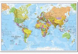 Small World Wall Map Political (Canvas)