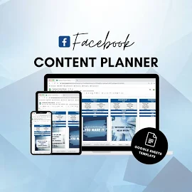 Facebook Content Planner | Facebook Planner | Facebook Content Calendar | Content Calendar | Monthly Content Planner | Facebook Marketing