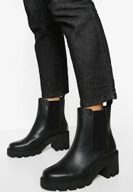 Boohoo Wide Fit Chunky Chelsea Boots - Black - Size 6