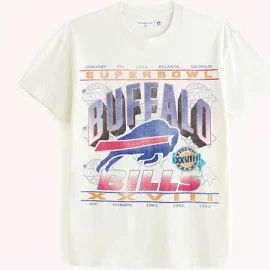 Men's Buffalo Bills Graphic Tee in Off White | Size XXL | Abercrombie & Fitch