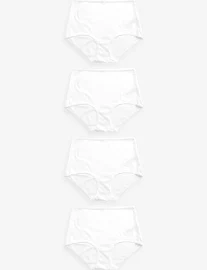 Womens Next White Full Brief Cotton Rich Knickers 4 Pack - White