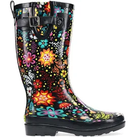 Western Chief Women's Garden Play Rain Boots, Black, 8