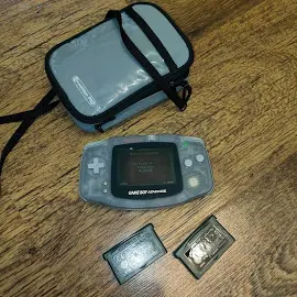 Gameboy Advance Glacier Clear With 3 X Games Working Agb-001 Original