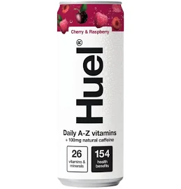 Huel Daily A-Z Cherry & Raspberry Sparkling Multivitamin Energy Drink (12 x 330ml)