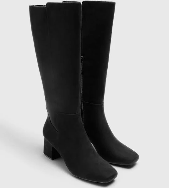 Matalan Knee High Block Heel Boots - Black - Size 5 - Papaya