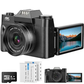 4K Digital Camera For Photography Point and Shoot Digital Camera For Kid 56MP Auto-Focus Vlogging Camera For Youtube 16X Digital Zoom Compact Camera