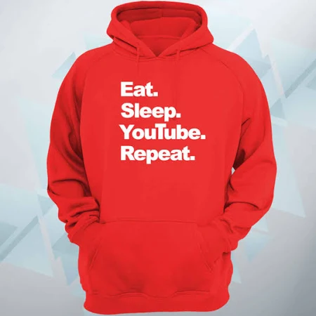 Flux Designs Unisex Eat Sleep Youtube Repeat Hoodie