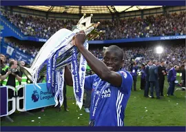 A4 Poster. Chelsea's N'Golo Kante Celebrates Premier League - Chelsea FC Images