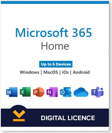 Microsoft 365 Home | (PC/MAC/Tablet) - 5 Devices – One Time Payment