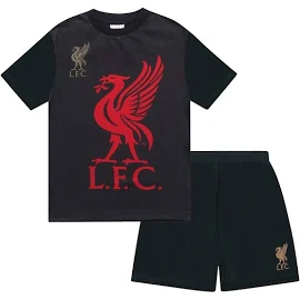 Liverpool FC Official Football Gift Boys Short Pyjamas Black 10-11 Years