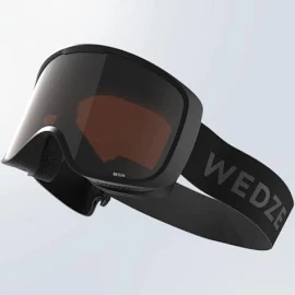 Wedze Kids’ and Adults’ Skiing and Snowboarding Fine Weather Goggles - G 100 S3 - Black - L