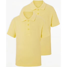 George Yellow Short Sleeve School Polo Shirts 2 Pack